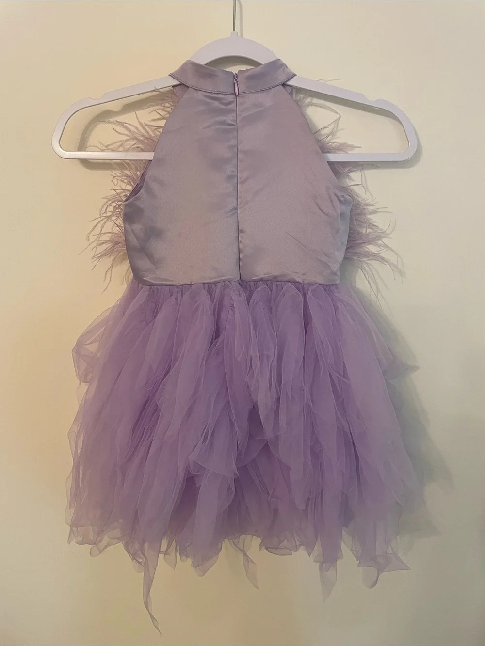 Lola + The Boys Lavender Princess Feather Dress Size 4